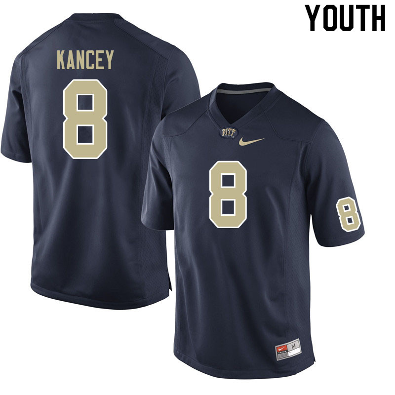 Youth #8 Calijah Kancey Pitt Panthers College Football Jerseys Sale-Navy